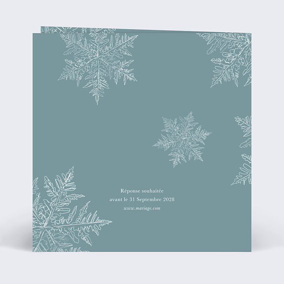 Faire part mariage Flocons Verso