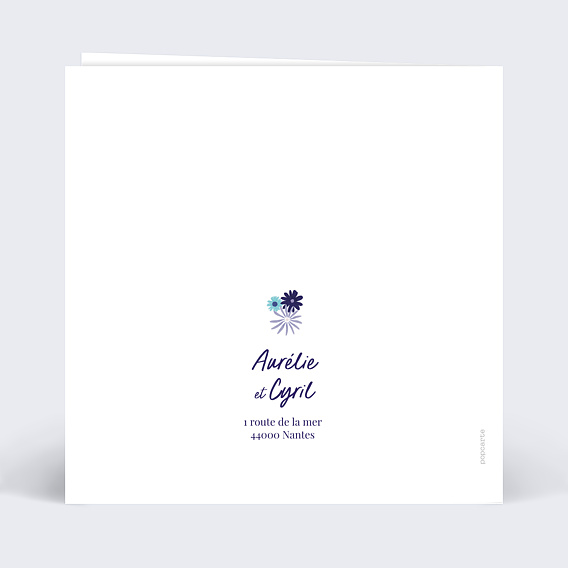 Faire part mariage Globe Verso