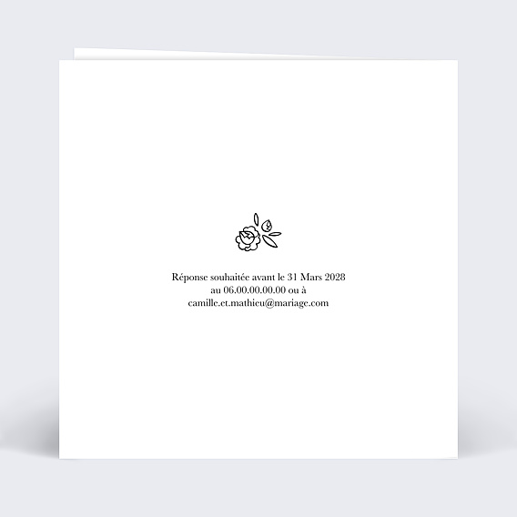 Faire part mariage Hexagone Champêtre Verso