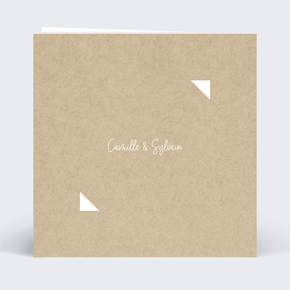 Faire part mariage Initiales Fleuries avec graines Verso