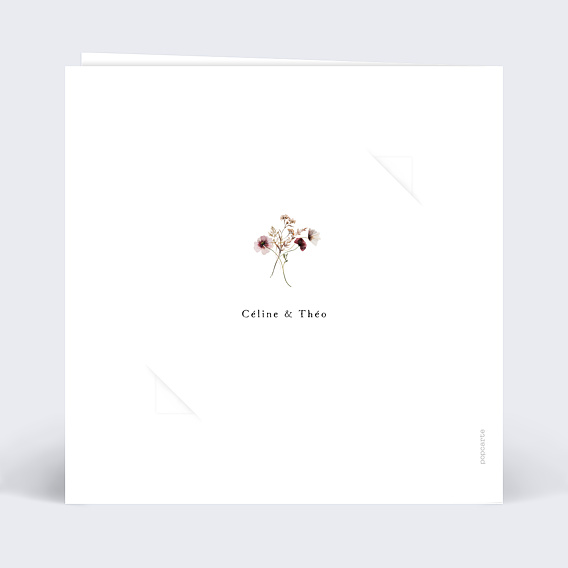 Faire part mariage Jardin Sauvage avec Graines Verso