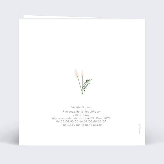 Jeune Pousse 5 Lettres Faire-part Mariage Jeune Pousse - Popcarte