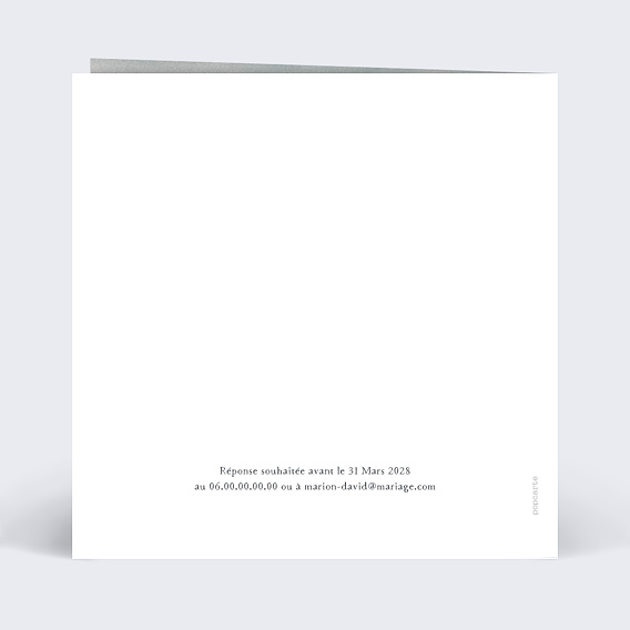 Faire part mariage Marinière et Encre  Verso