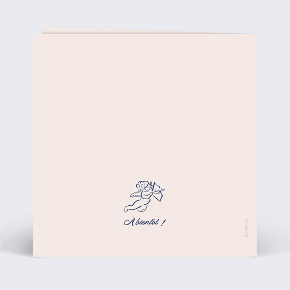 Faire part mariage Notre histoire à la main Verso