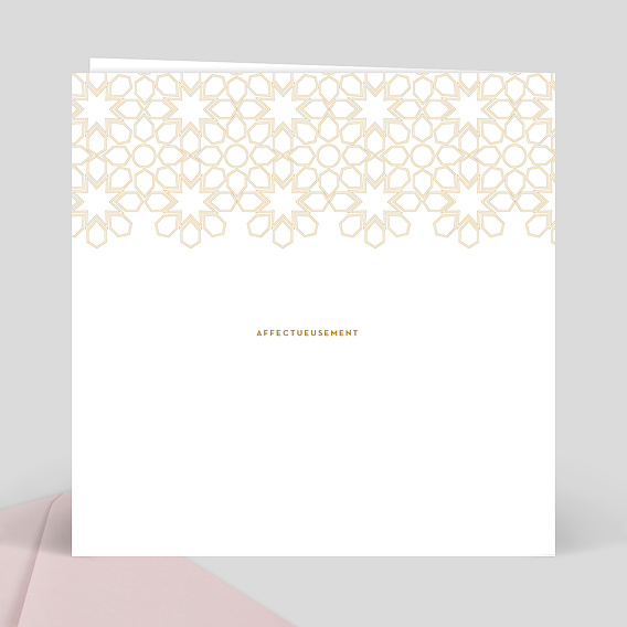 Faire part mariage Motif oriental Verso