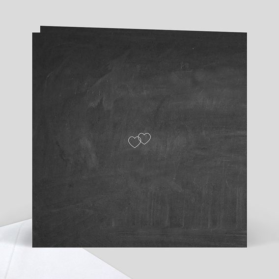 Faire part mariage Pastille Ardoise Verso