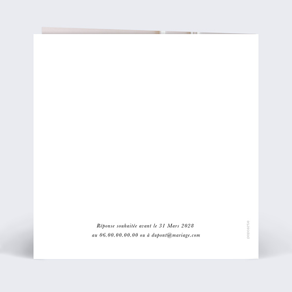 Faire part mariage Petit Bouquet Champêtre Verso