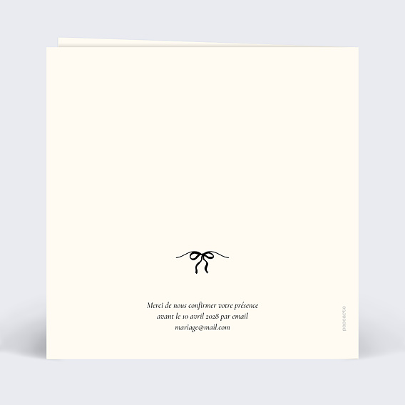 Faire part mariage Sauve qui peut Verso