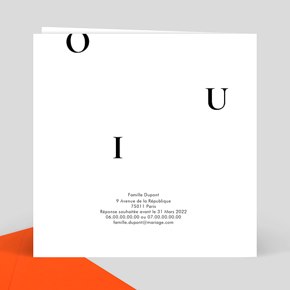 Faire part mariage Scrapbooking Verso