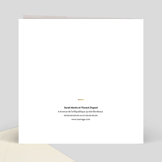 Faire part mariage Tampon Ginkgo Verso