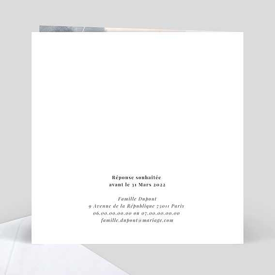 Faire part mariage Vague d'Été Verso