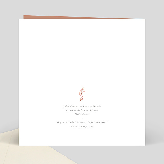 Faire part mariage Young Summer Verso