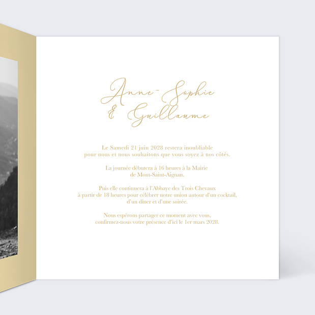 Faire-part de Mariage Joli Oui Intérieur Droit