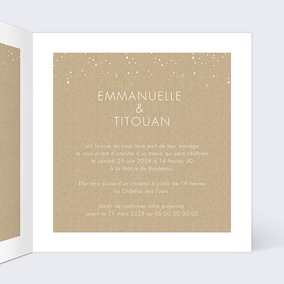 Faire part mariage Faire-part de Mariage Instant Rêve Intérieur Droit