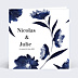 Faire-part Mariage Fleurs Bleues Aquarelle