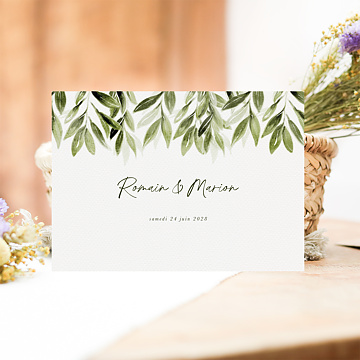 Faire-part Mariage Lauriers Suspendus