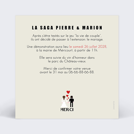 Faire-part Mariage Geek