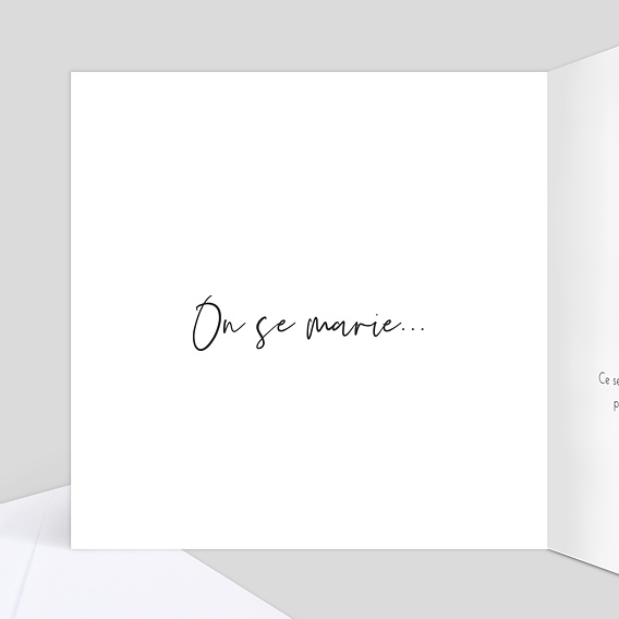 Faire part mariage On se Marie Intérieur Gauche