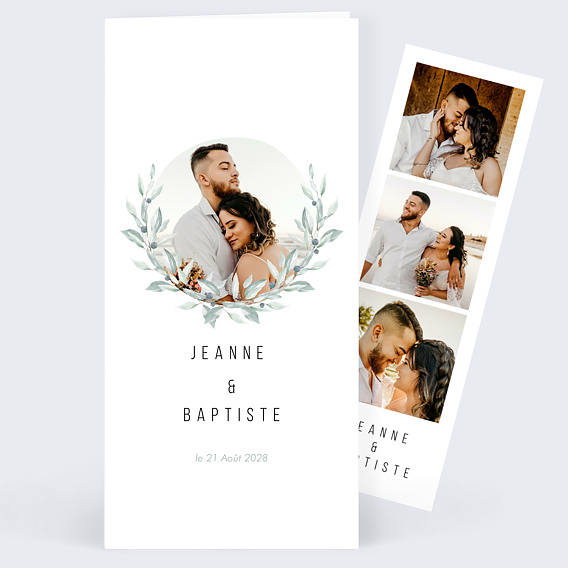 Faire part mariage Couronne d'Oliviers