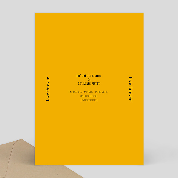 Faire part mariage Mister M Marcus Verso