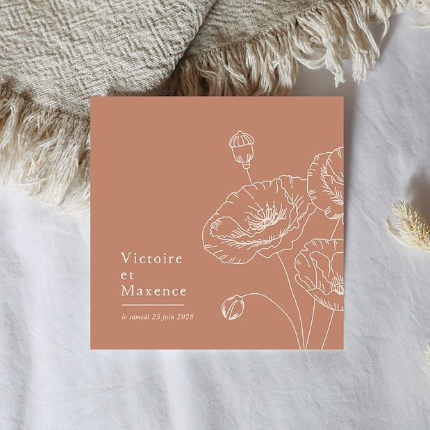 Faire-part Mariage Coquelicot