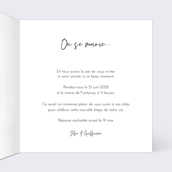 Faire-part Mariage On se Marie