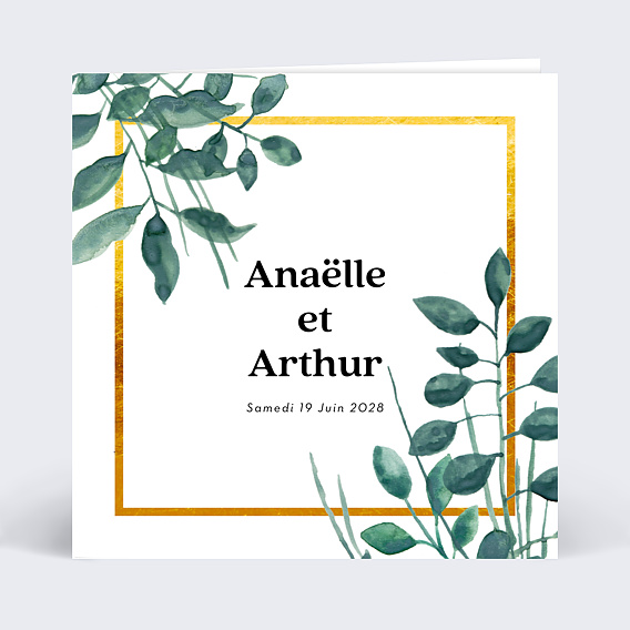 Faire part mariage Vegétation luxe