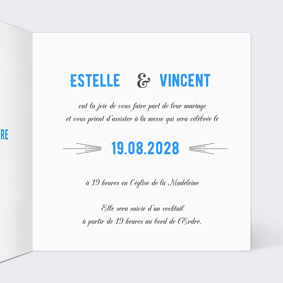 Faire-part Mariage Esprit Gravure