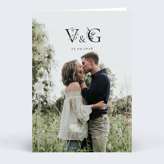 Faire-part Mariage Lettrines Botaniques