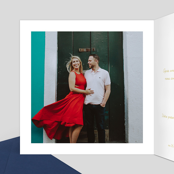 Faire part mariage Jolie Broderie Intérieur Gauche