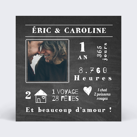 Faire part mariage Timeline Chiffrée