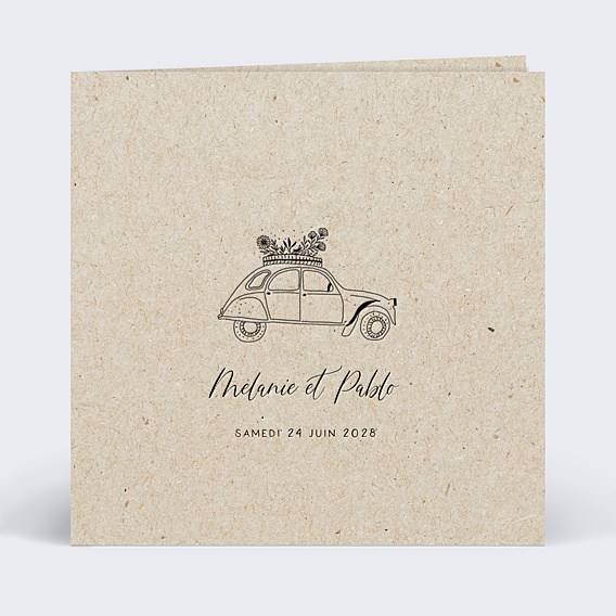 Faire part mariage Voiture Vintage