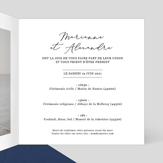 Faire-part Mariage Dorure Oui Intérieur Droit