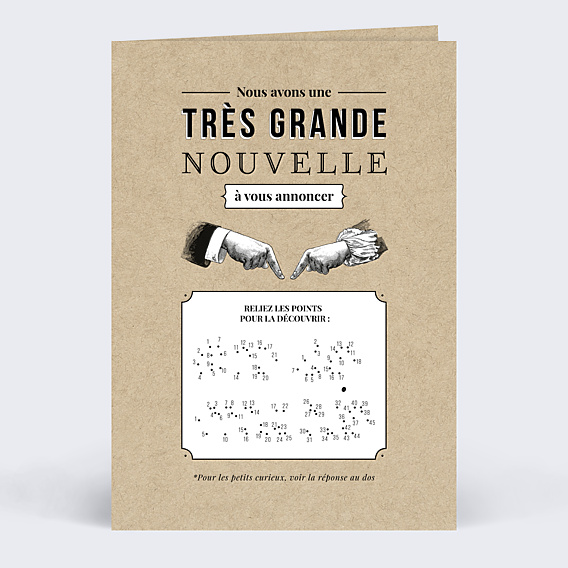 Faire part mariage Points à Relier Vintage