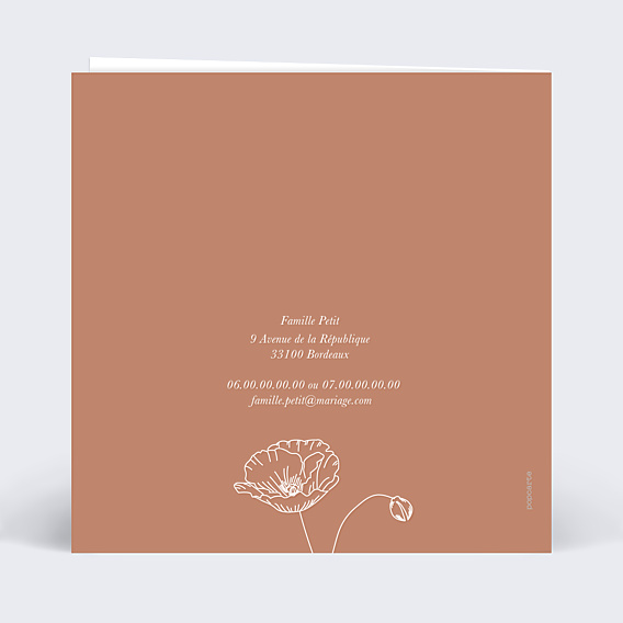 Faire-part Mariage Coquelicot