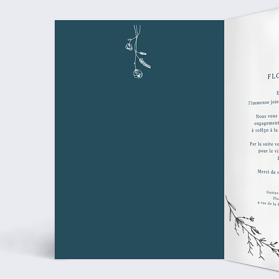 Faire part mariage Idylle Intérieur Gauche