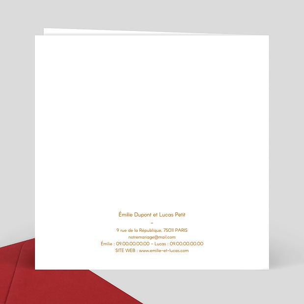 Faire-part Mariage Amour Chiné Verso