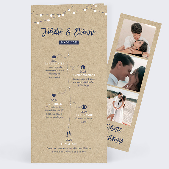 Faire part mariage Notre Histoire