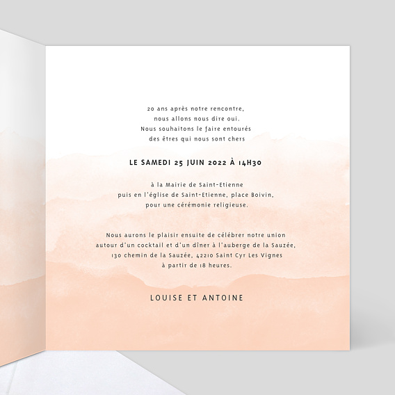 Faire part mariage Flashback Intérieur Droit