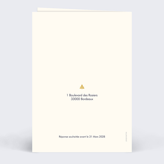 Faire part mariage Rêve Oriental Verso