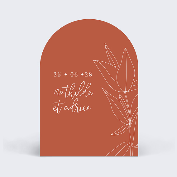 Faire-part Mariage Terracotta Flowers