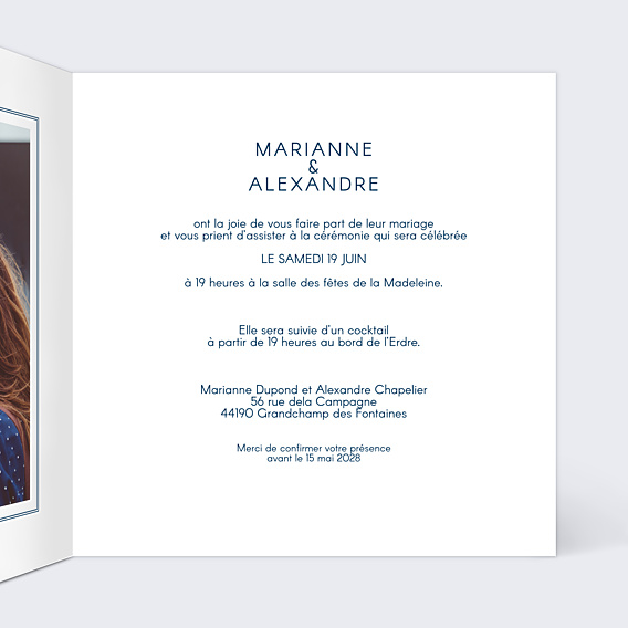 Faire-part Mariage Blue Waves
