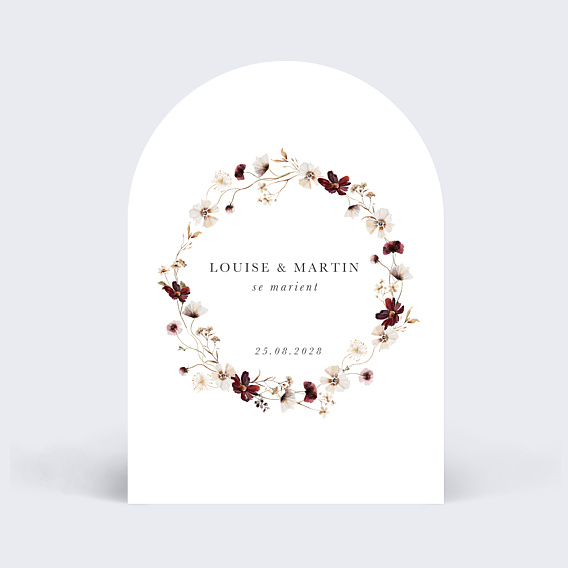 Faire-part Mariage Couronne jardin sauvage