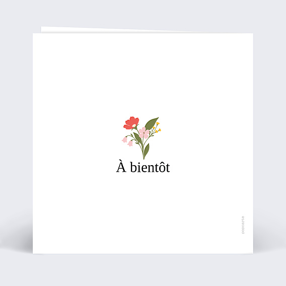 Faire-part Mariage Portrait minimaliste avec couronne champêtre