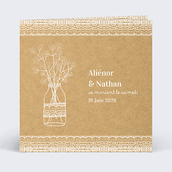 Faire part mariage Fleurs des Champs