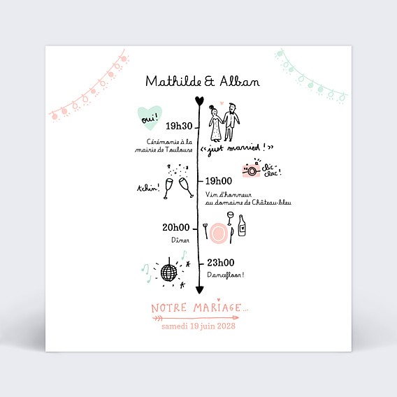 Faire-part Mariage Mariage Illustré