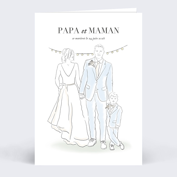 Faire part mariage Famille Romantique
