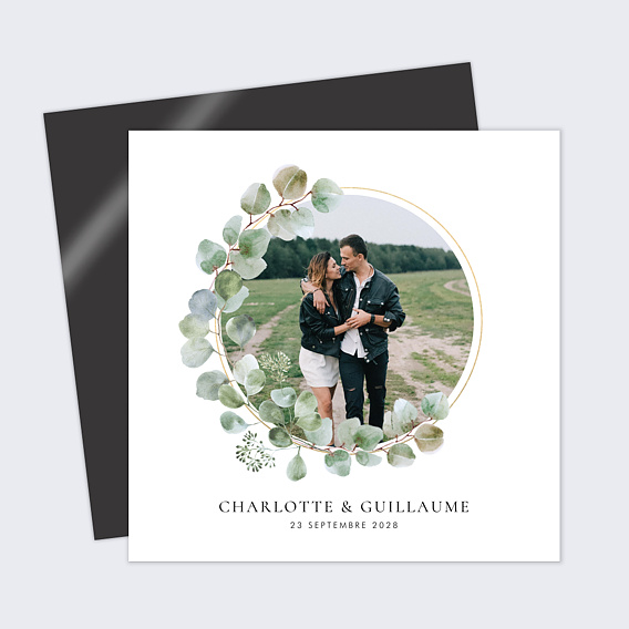 Faire part mariage Couronne Eucalyptus