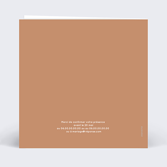 Faire-part Mariage Fond terracotta