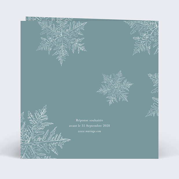 Faire-part Mariage Flocons Verso